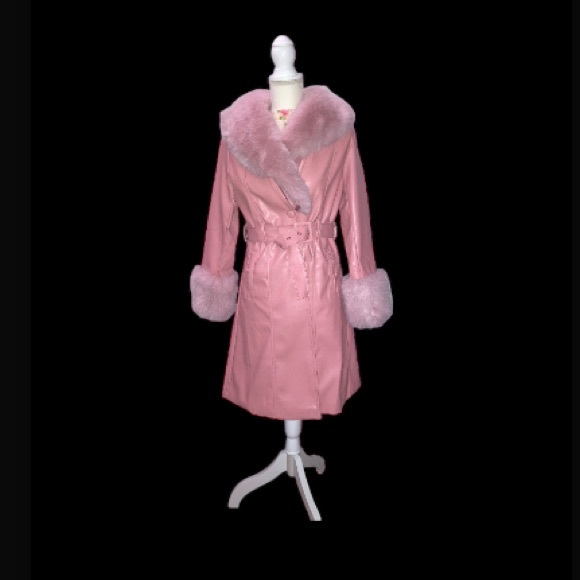 Barbie Pink Faux Fur Trench Coat -LAST ONE - Picture 8 of 12